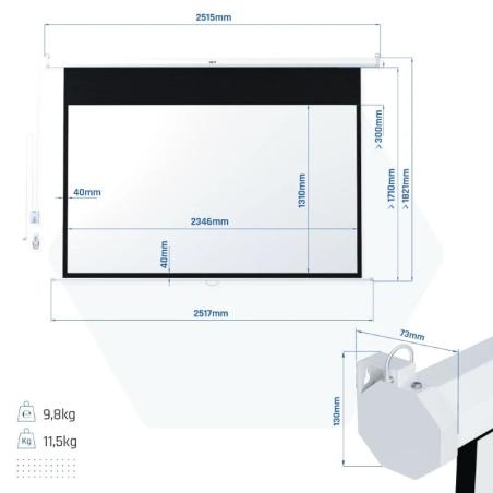 iggual Pantalla manual 16:9 106" 234x131 cm