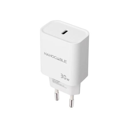 Nanocable Cargador pared USB-C PD 30W Blanco