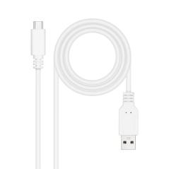 Nanocable Cable USB 2.0 3A USB-C-M/M 1.5M Blanco