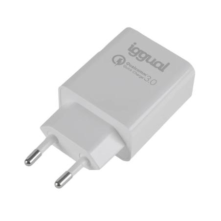 iggual Cargador doble USB QC3.0 + tipo C PD 20W