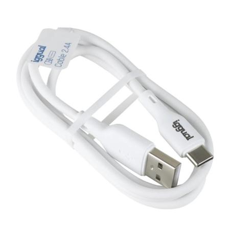 iggual cable USB-A/USB-C 100 cm blanco