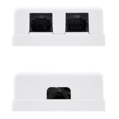 Nanocable Roseta Superficie CAT.6 UTP 2Tomas Blanc