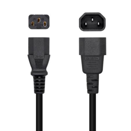 Aisens Cable alimentación C13/H-C14/M negro 1.5m