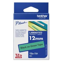 Brother Cinta Laminada Negro/Verde 12 mm