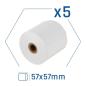 iggual Pack 5 rollos papel térmico sin BPA 57X57mm iggual Pack 5 rollos papel térmico sin BPA 57X57mm