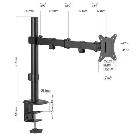 iggual SPM01 Soporte pinza mesa 1 monitor 17"-32"