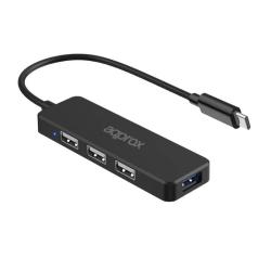 APPROX Hub USB Tipo-C 3USB 2.0 + 1Puerto USB 3.0