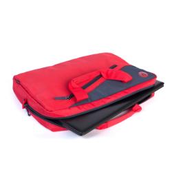 MONRAY Maletín Portátil 15,6" Bolsillo Ext. Rojo