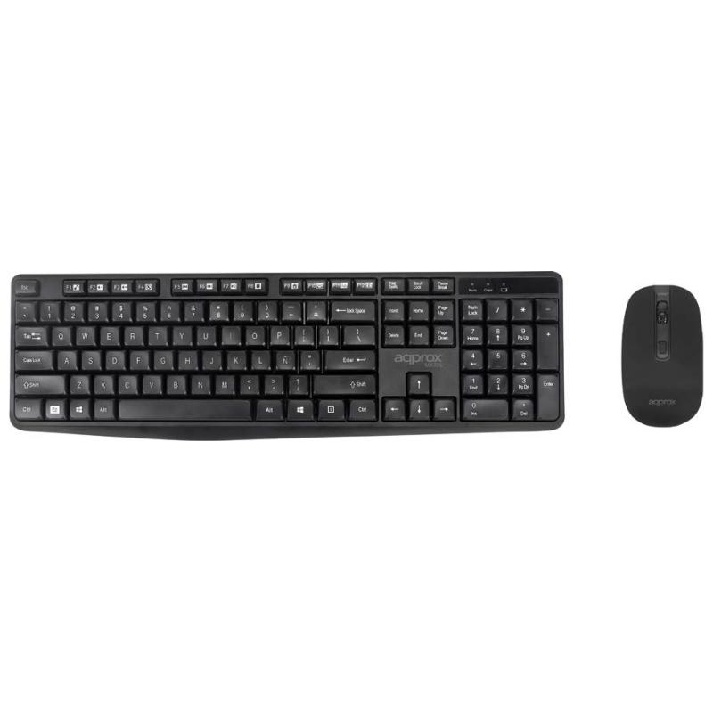 approx! MK335 Kit Teclado+Ratón 2.4GHZ Negro approx! MK335 Kit Teclado+Ratón 2.4GHZ Negro