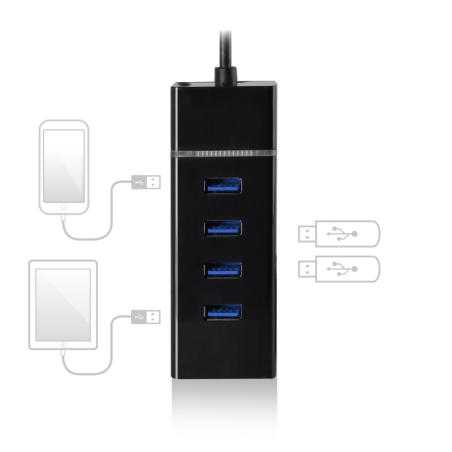 Ewent E1137 HUB USB TIPO C 4 PUEROS USB 3.1