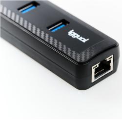 iggual Hub tipo C x 3 puertos USB 3.1+RJ45 CARBON