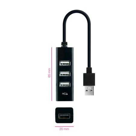 Nanocable Hub USB 2.0 con 4 Puertos de USB 2.0