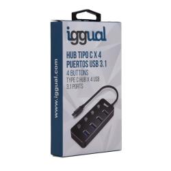 iggual Hub tipo C x 4 puertos USB 3.1 4BUTTONS