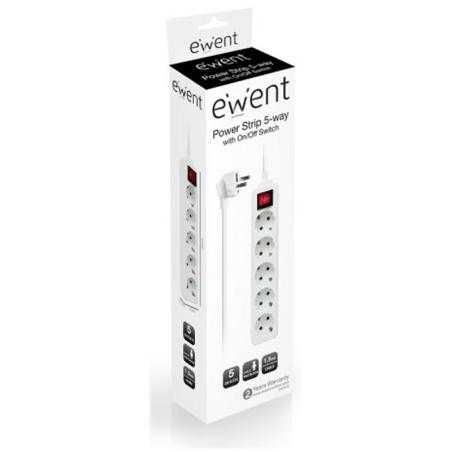 EWENT EW3916 Regleta 5 Tomas / 1 interruptor 1.5m