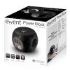 EWENT EW3938 Regleta Cubo 3 tomas Shucko + 3 USB