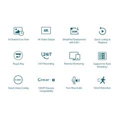 VIGI NVR1008H-8P Grabador IP Rack 01 HDD 08 C