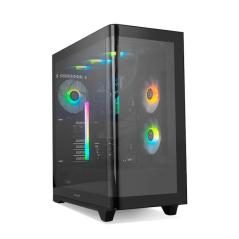 NOX Semitorre HUMMER ETHER Cristal Curvo Negro