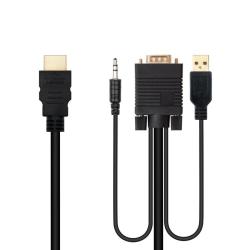 Nanocable Conversor HDMI a VGA-Jack-UBS, 1.8 m