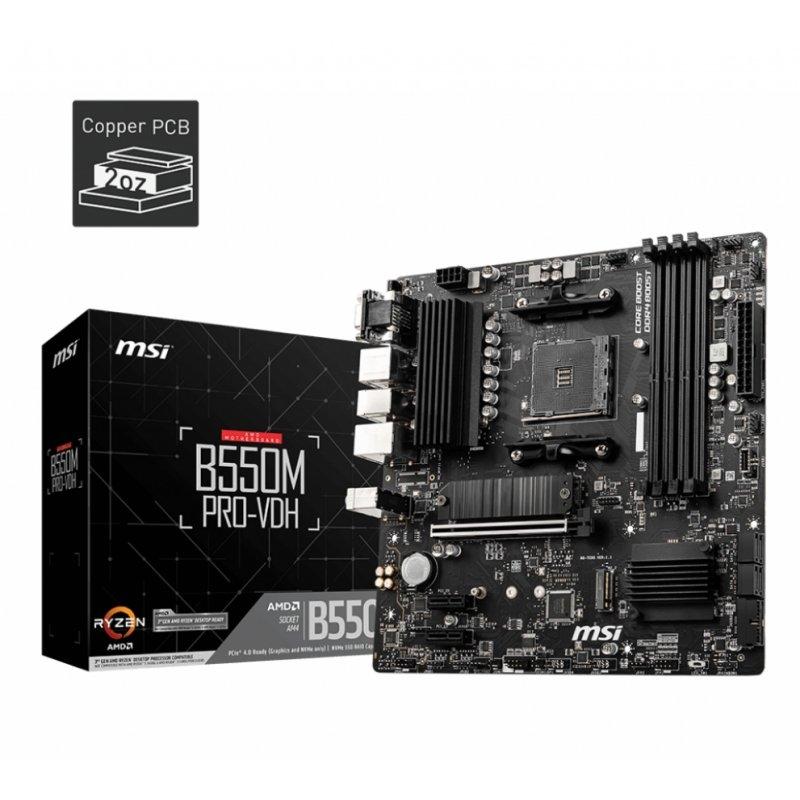 MSI Placa Base B550M PRO-VDH mATX AM4 MSI Placa Base B550M PRO-VDH mATX AM4